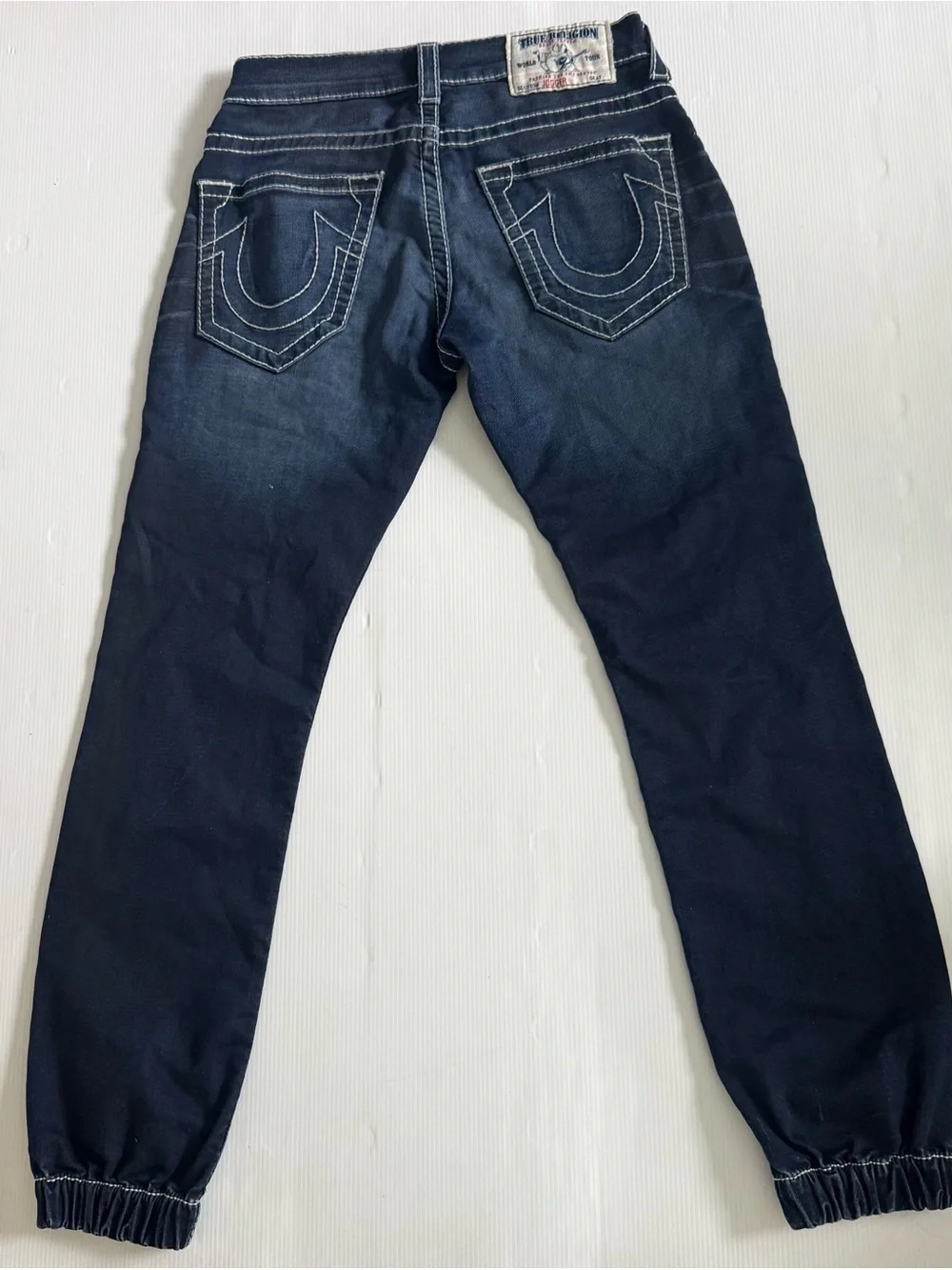 True Religion Big T Jogger Jeans Mens 30x30 Blue Streetwear Tapered Denim